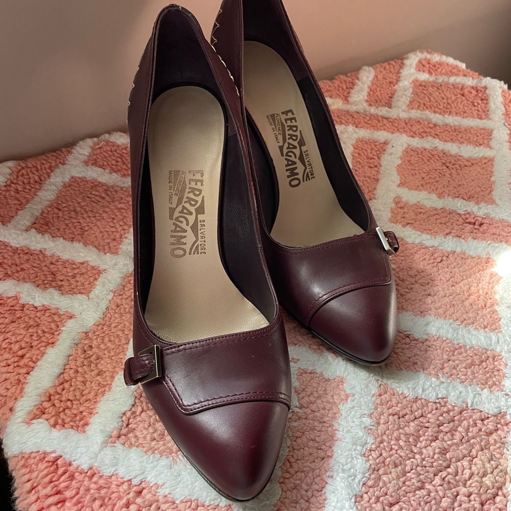 Salvatore Ferragamo Brown Leather Heels